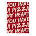 Cute Heart-Shaped Pizza Wall Art – Trendy Valentine’s Day Canvas Poster for Kitchen & Home Décor