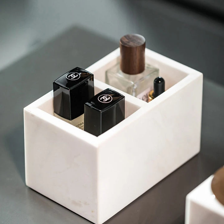 Volakas White Marble Bathroom Accessories Set