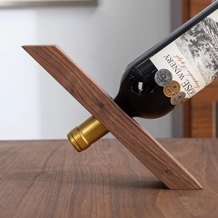 Modern Wooden Wine Rack – Minimalist Slanted Bottle Holder for Wine Cabinet or Bar Decor