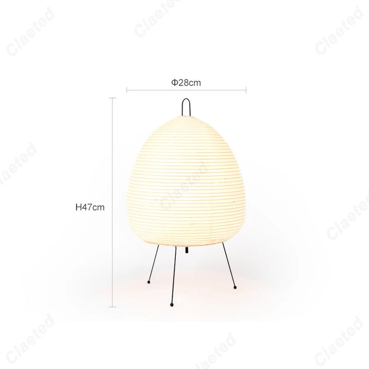 Japanese Rice Paper Table Lamp – Wabi-Sabi Akari Style Bedside & Living Room Lighting Décor