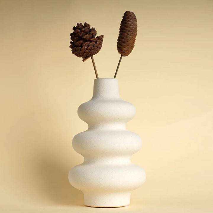 Scandinavian Ceramic Creative Vase – Modern Decorative Accent for Living Room, Office, and Garden