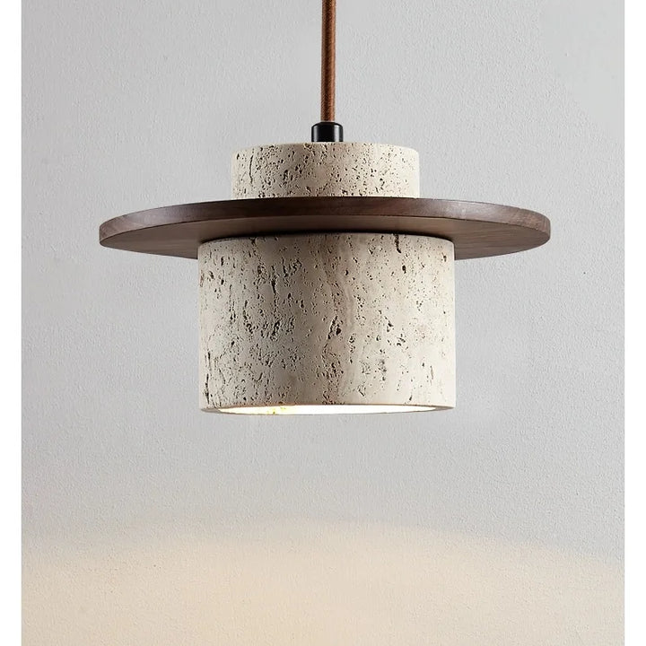 Japanese Minimalist Stone Pendant Light – LED Indoor Lamp