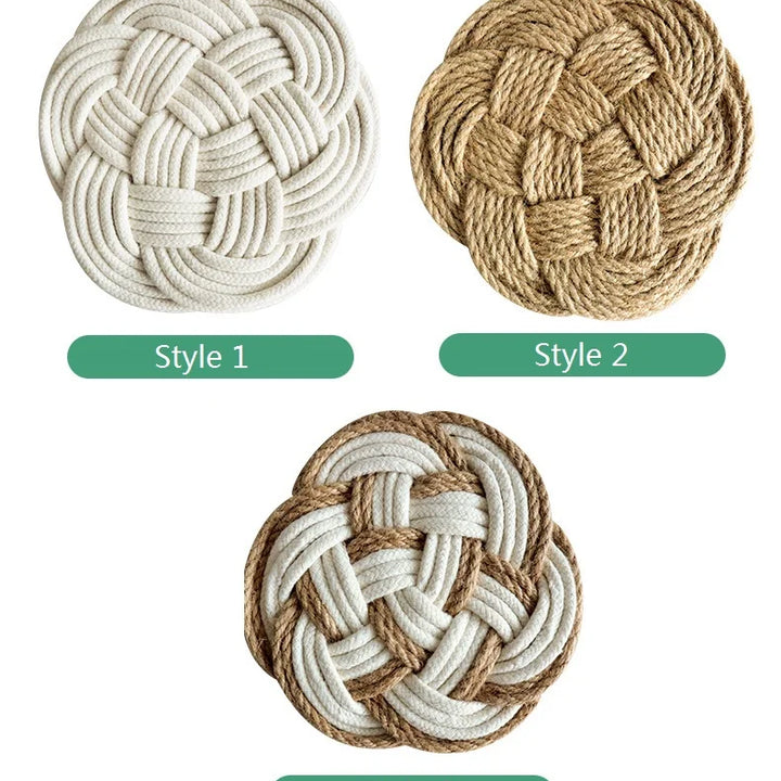 Round Linen Heat-Resistant Pad for Kitchen and Dining