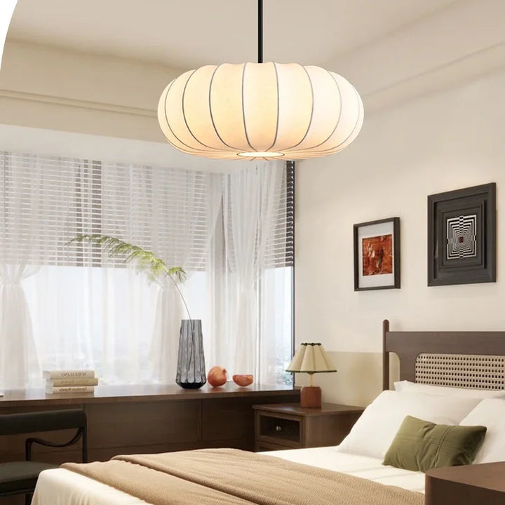 Wabi Sabi Silk LED Pendant Light – Japanese Style Lamp