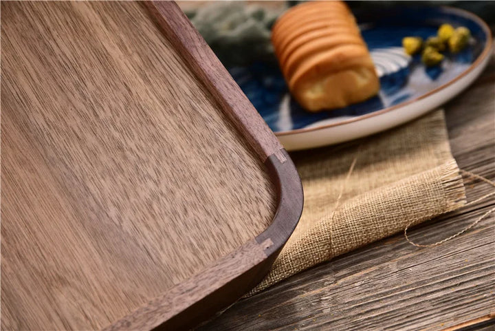 Black Walnut Wood Tray – Handcrafted Mortise & Tenon Design
