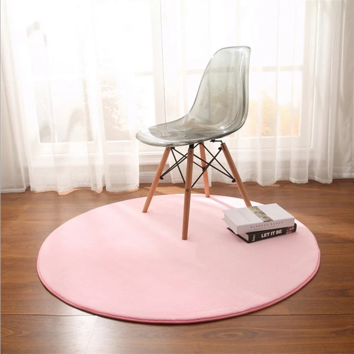 Coral Fleece Round Rug for Modern Living Spaces