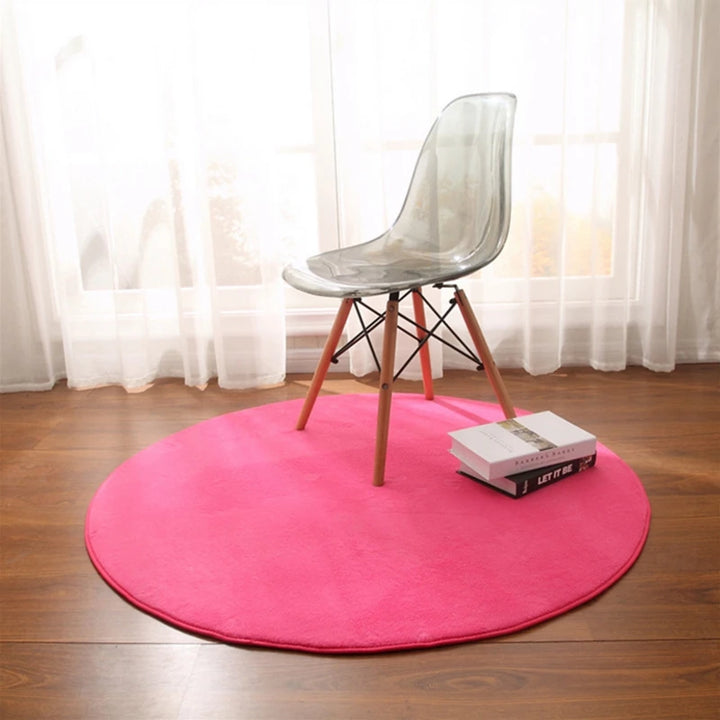 Coral Fleece Round Rug for Modern Living Spaces