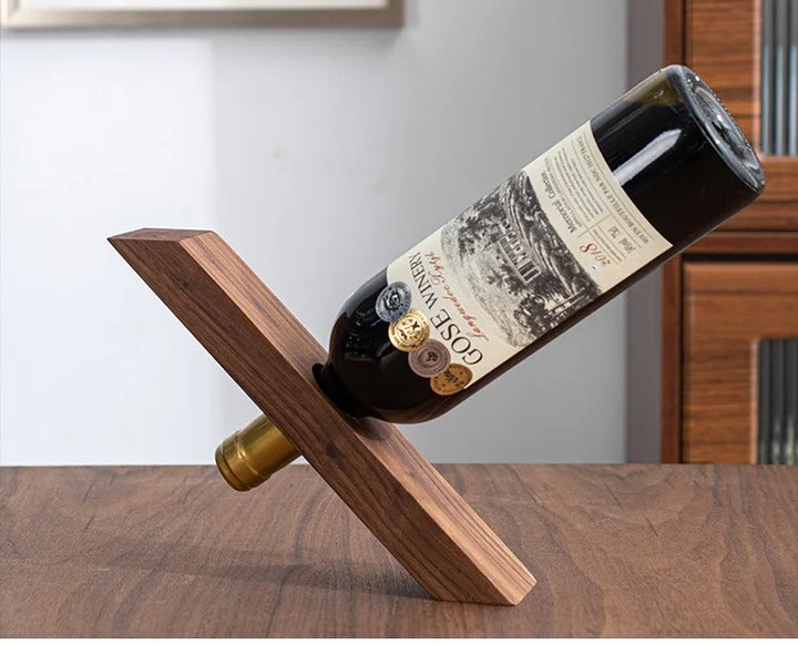 Wooden Slanted Wine Rack – Modern Minimalist Bottle Stand