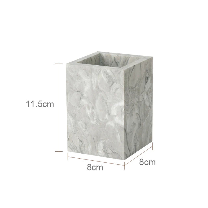 Pitaya Marble Bathroom Set – Luxury Soap Dispenser & Organizer