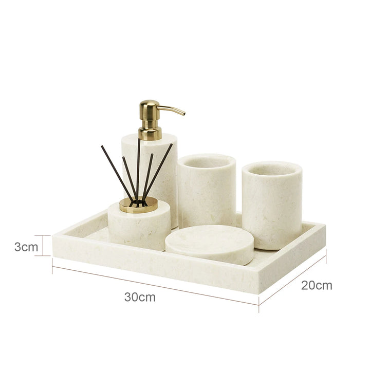 Crema Nuova Marble Bathroom Accessories Set