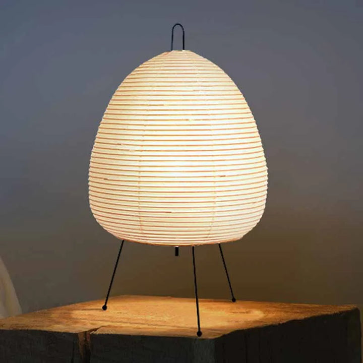Japanese Akari Rice Paper Table Lamp – Wabi-Sabi Decor