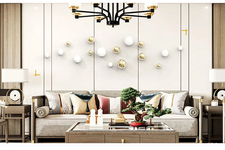 Golden and Silver Ball Wall Hanging Set – Modern Decor