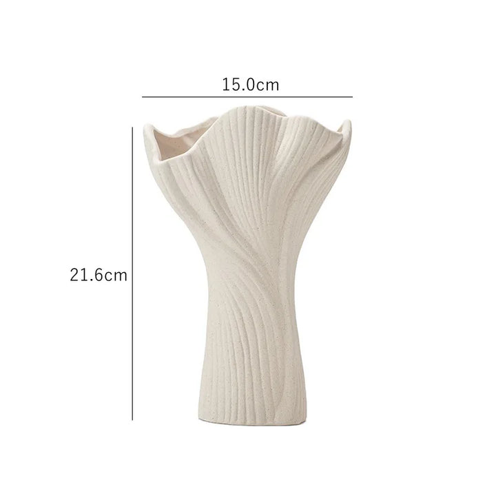 Nordic Blossom Ceramic Vase – Modern Dried Flower Centerpiece