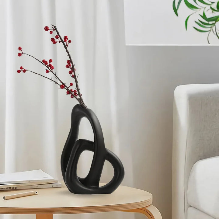 Abstract Ceramic Vase – Modern Nordic Home Décor for Pampas Grass