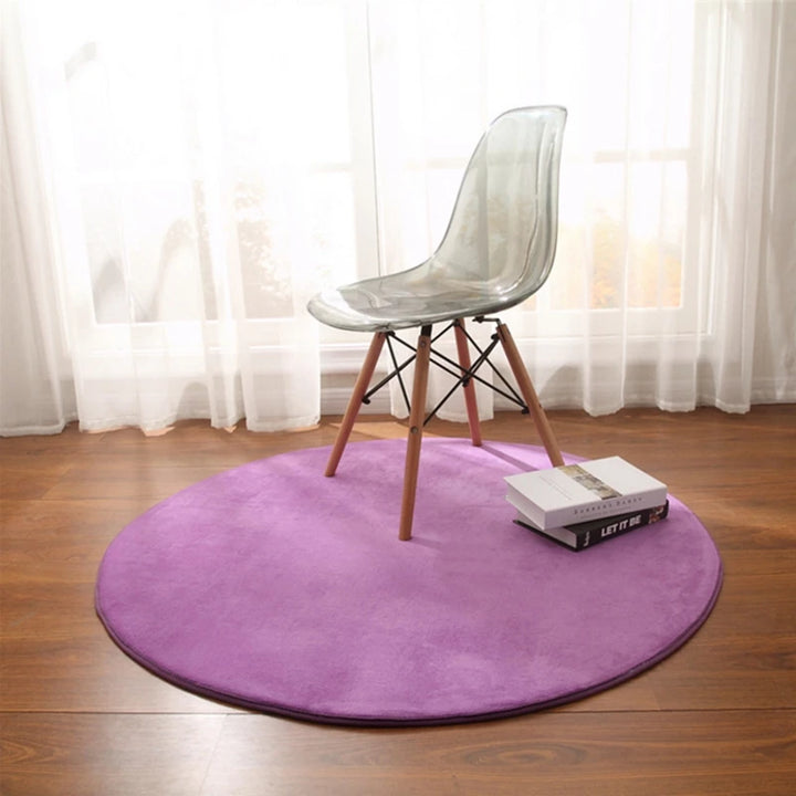Coral Fleece Round Rug for Modern Living Spaces