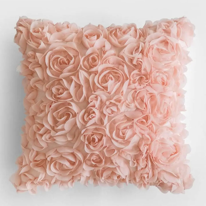 Rose Embroidered Pillow Cover – Decorative Cushion
