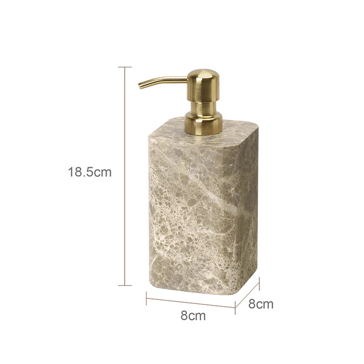 Emperador Marble Bathroom Set – Natural Stone Soap Dish & Tray