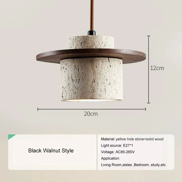 Japanese Minimalist Stone Pendant Light – LED Indoor Lamp