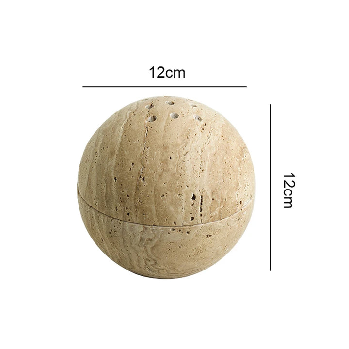 Beige Travertine 9-Hole Sphere Incense Burner