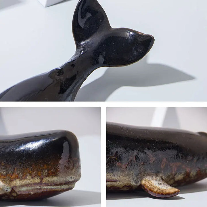 Creative Whale Ceramic Sculpture – Modern Ocean Decor