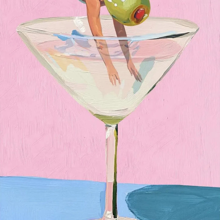 Cocktail Party Poster – Fun Canvas Wall Art with Martini, Margarita & Wine Theme | Retro Bar, Kitchen & Club Decor