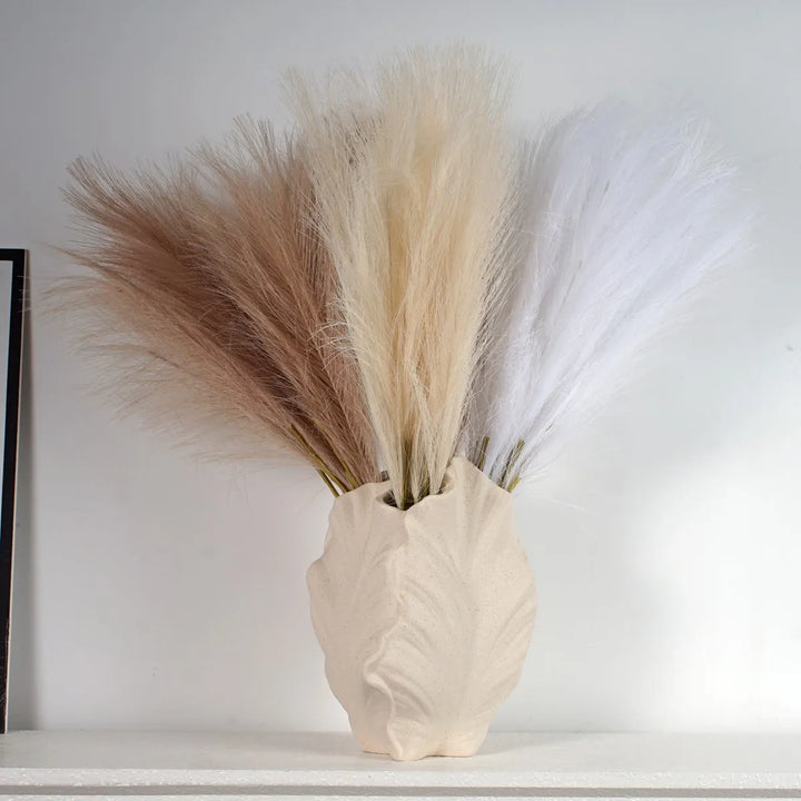 Modern Irregular Ceramic Vase – Nordic Centerpiece for Pampas Grass & Dried Flowers