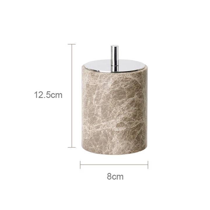 Emperador Marble Bathroom Set – Natural Stone Soap Dish & Tray