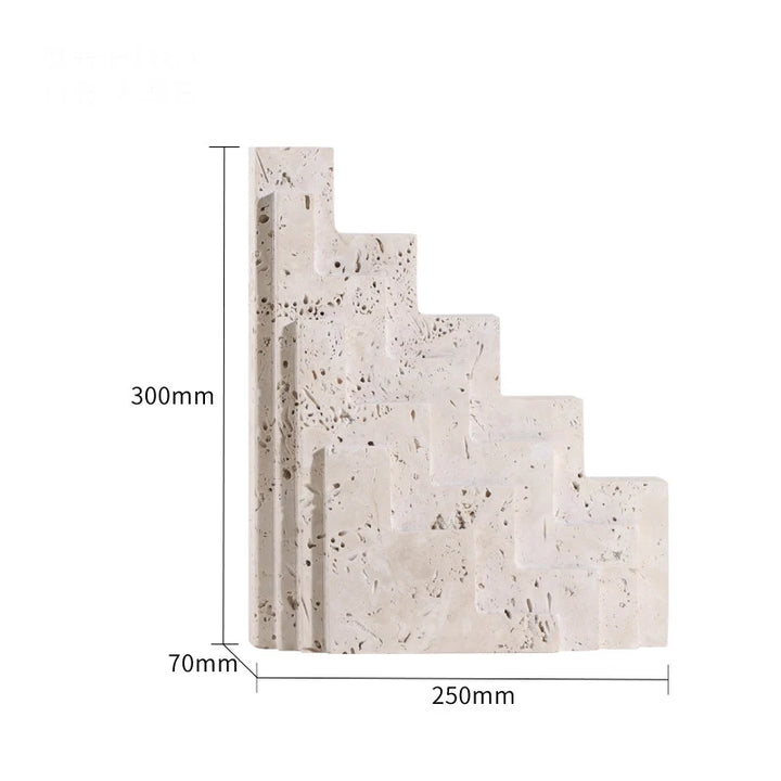 Travertine Archway Sculpture – Modern Stone Figurine for Shelf, Coffee Table, Bookshelf & TV Cabinet | Minimalist Home Decor