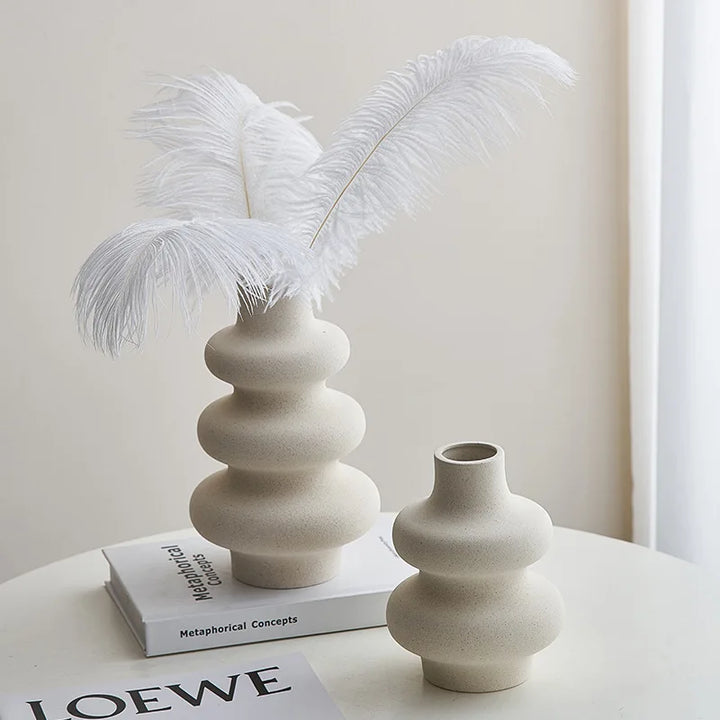 Scandinavian Ceramic Creative Vase – Modern Decorative Accent for Living Room, Office, and Garden