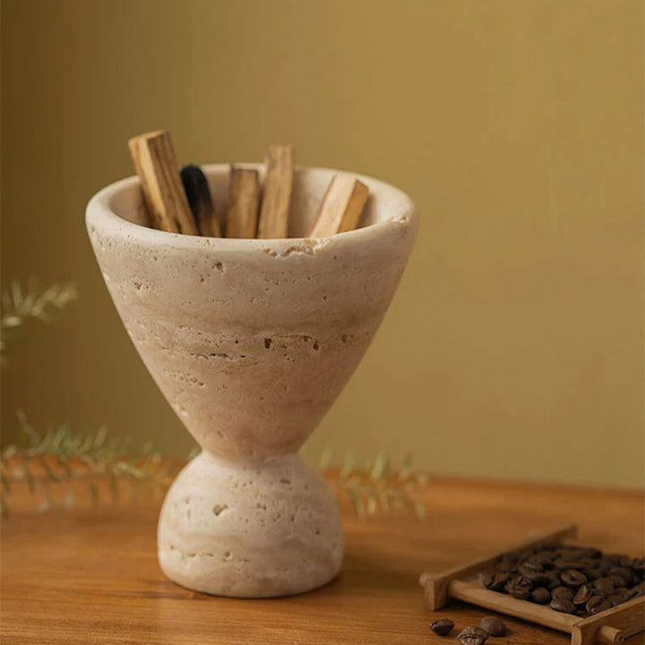 Natural Travertine Marble Incense Burner