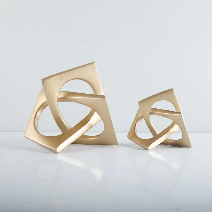 Abstract Geometric Sculpture – Modern Resin Desk Ornament