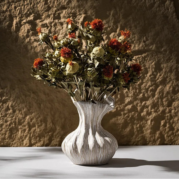 Wabi Sabi Ceramic Vase – Retro Centerpiece for Dried Flowers