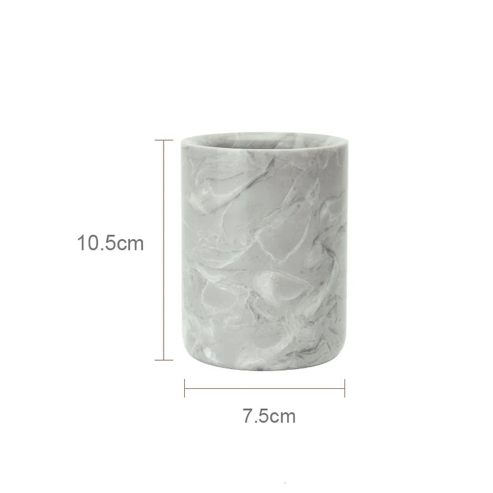 Pitaya Marble Bathroom Set – Luxury Soap Dispenser & Organizer