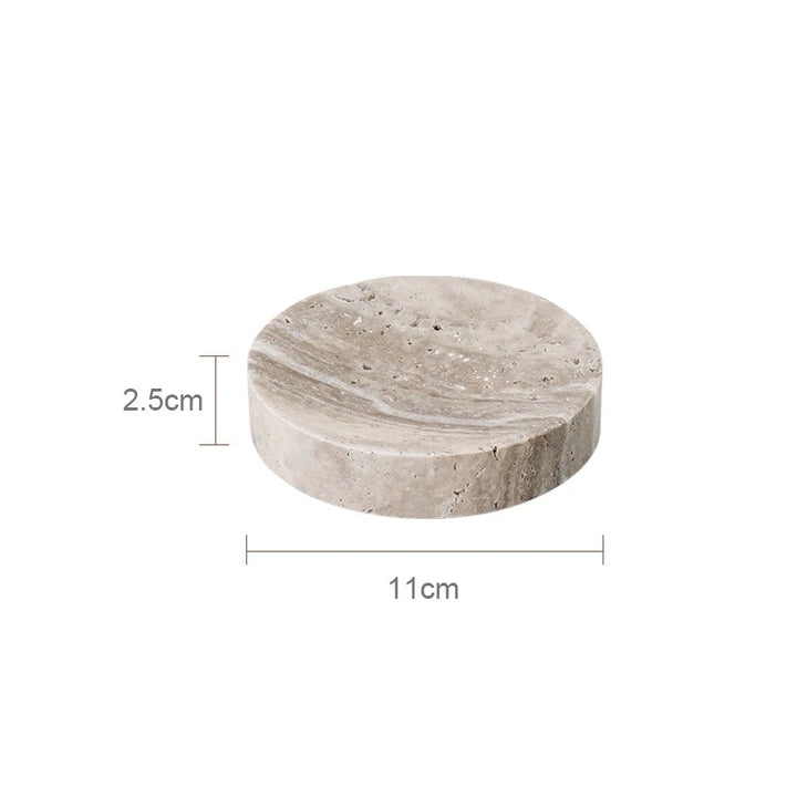 Grigio Travertine Bathroom Set – Antique Natural Stone Accessories with Soap Dispenser, Tray, Diffuser & More