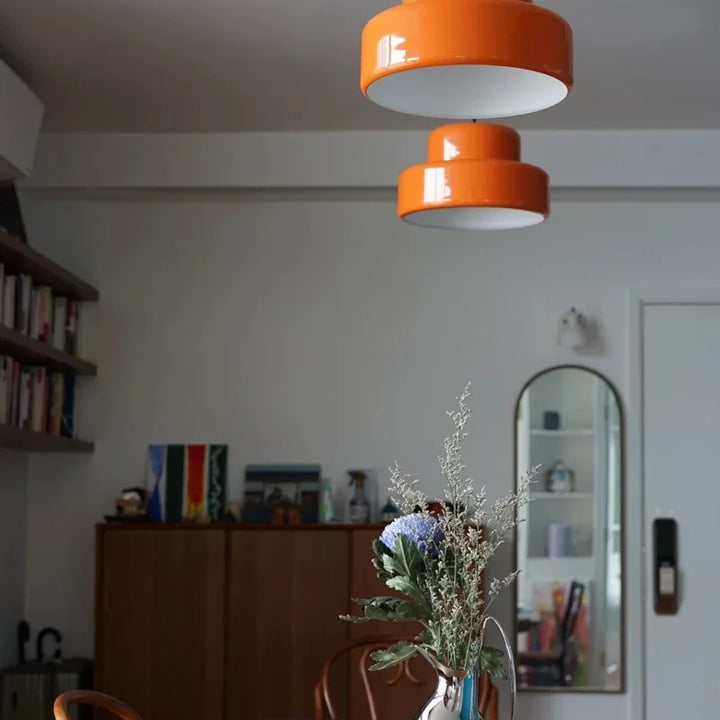 Bauhaus Vintage Orange Pendant Lamp – Retro Iron Light