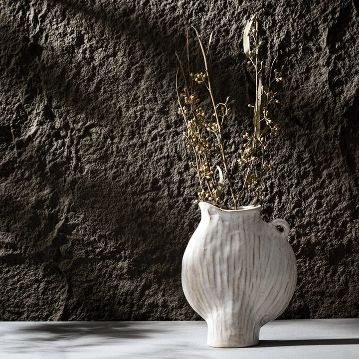 Wabi Sabi Ceramic Vase – Nordic Tabletop Home Decor