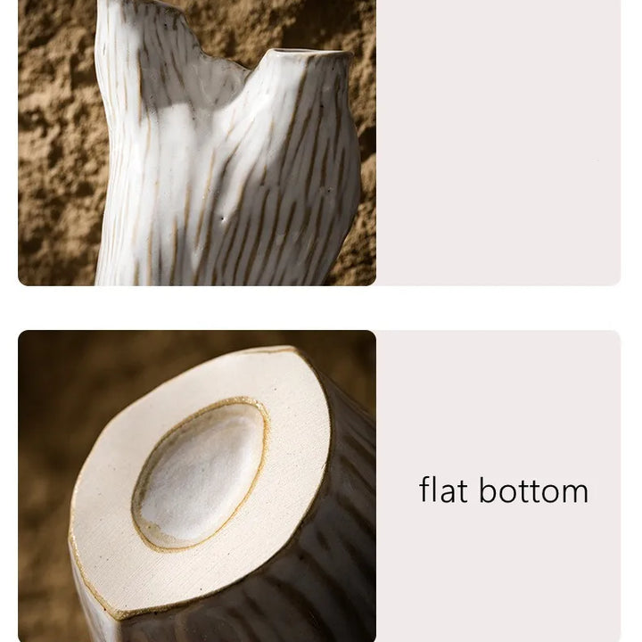 Double Mouth Ceramic Vase – Wabi Sabi Nordic Home Decor