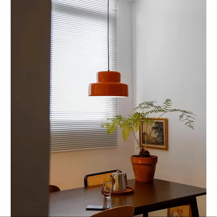 Bauhaus Vintage Orange Pendant Lamp – Retro Iron Light