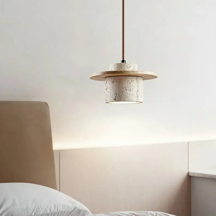 Japanese Minimalist Stone Pendant Light – LED Indoor Lamp