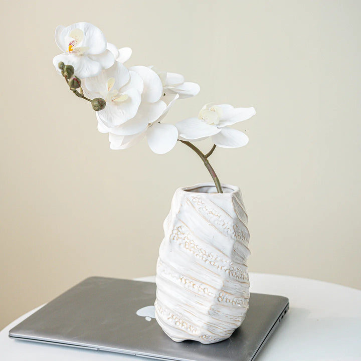 Wide Mouth Ceramic Vase – Nordic Minimalist Table Centerpiece