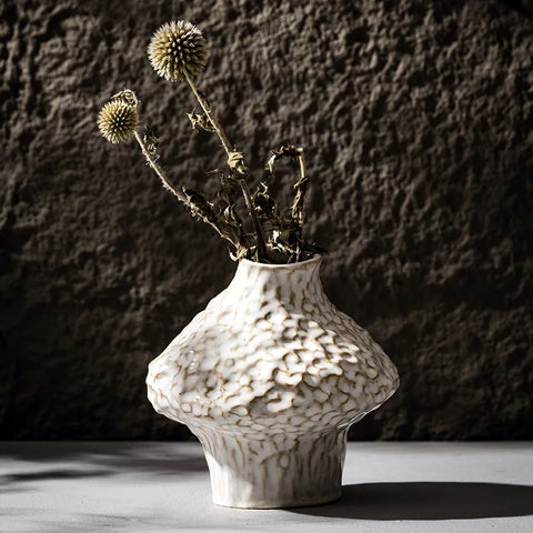 Nordic Ceramic Vase – Modern Wabi-Sabi Home Decor