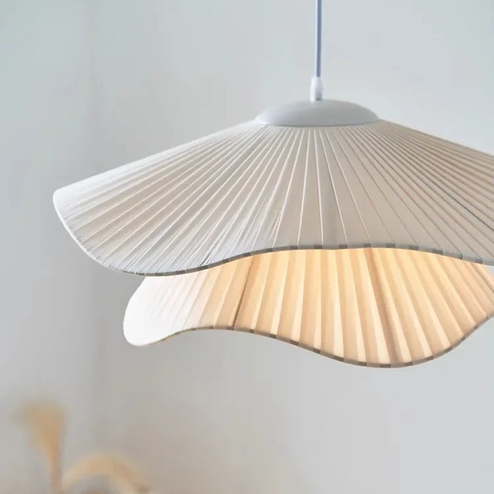 Nordic Fabric Pendant Light – White E27 LED Chandelier