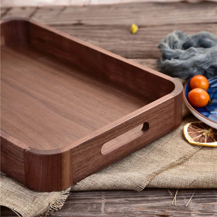 Black Walnut Wood Tray – Handcrafted Mortise & Tenon Design