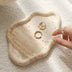 Natural Travertine Jewelry & Perfume Tray – Stone Aromatherapy Holder for Rings, Necklaces, Earrings & Home Decor | Elegant Storage Plate