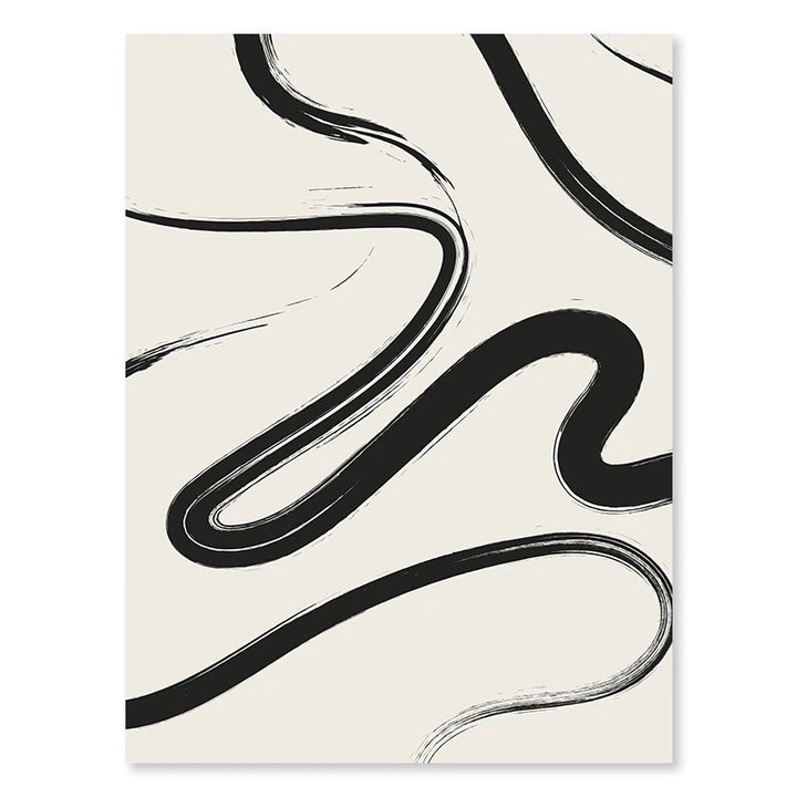 Abstract Black Beige Canvas Print – Geometric Wall Art