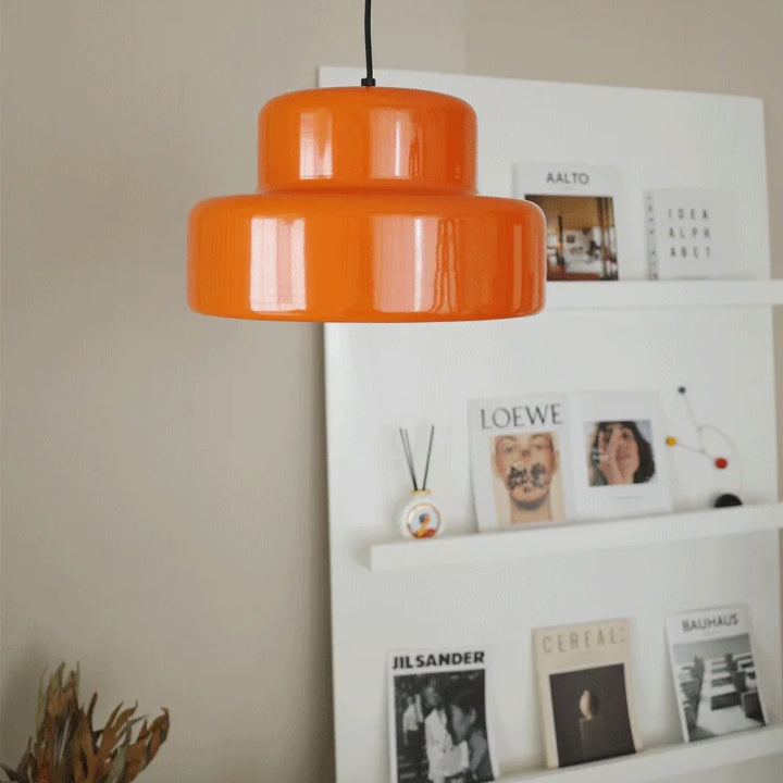 Bauhaus Vintage Orange Pendant Lamp – Retro Iron Light