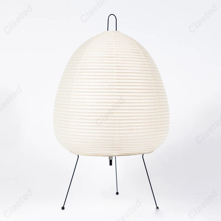 Japanese Rice Paper Table Lamp – Wabi-Sabi Akari Style Bedside & Living Room Lighting Décor