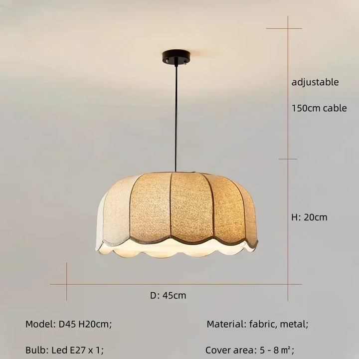 Wabi Sabi Linen Pendant Light – Nordic Minimalist Chandelier
