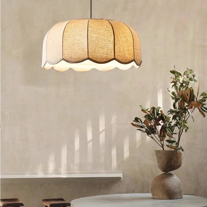 Wabi Sabi Linen Pendant Light – Nordic Minimalist Chandelier
