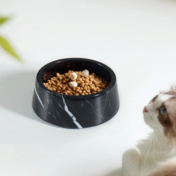 Luxury Natural Marble Pet Bowl – Decorative Food & Water Dish